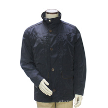 Men′s Long Winter Stand Collar Pea Coat Navy Blue Windbreak Outdoor Suit Jacket